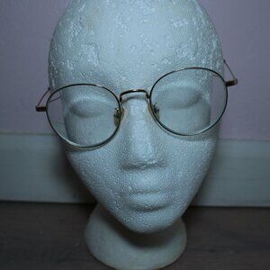 Ottoto Gold Round Metal Eyeglasses Frames, Retro, 70s, Cottagecore